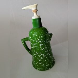 Vintage Avon Lotion or Soap Pump Dispenser Bottle Green And White